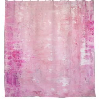 'Elegance' Pink Abstract Art Shower Curtain