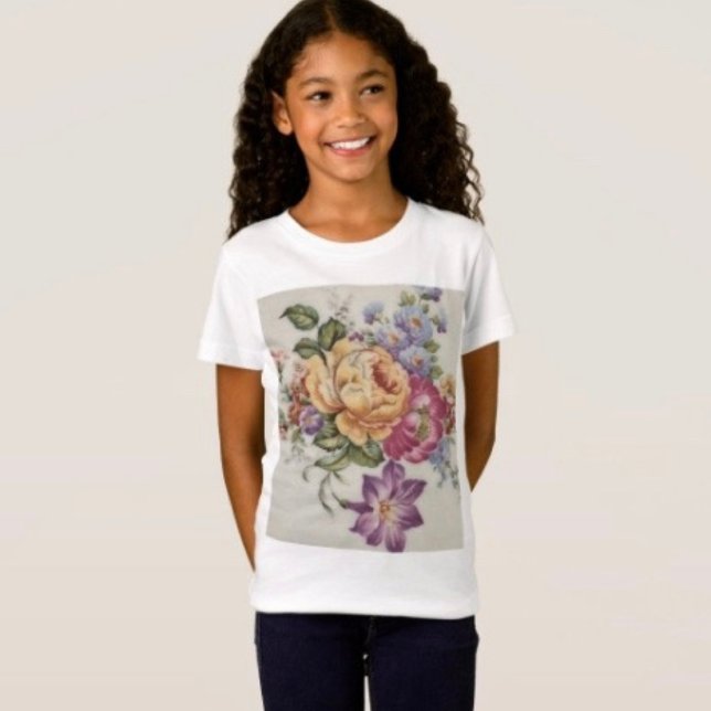 Elegance: Porcelain-Inspired Kids T-Shirt  (Creator Uploaded)