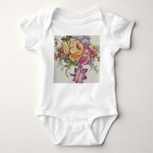 Elegance: Porcelain-Inspired T-Shirt Baby BodySuit