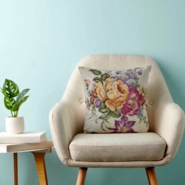 Elegance: Porcelain-Inspired Throw Pillow  (Creator Uploaded)