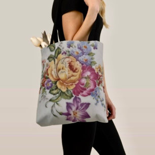 Elegance: Porcelain-Inspired Tote Bag