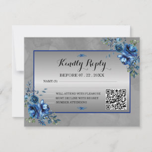 Elegance QR Code RSVP with Silver Response Card