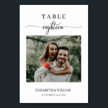 Elegance Script Photo Wedding Table No Eighteen Number<br><div class="desc">Modern and elegant design printed Elegance Script Modern Photo Wedding Table Number Eighteen Table Tent Card that can be customised with your text and add each table number card to your cart, one by one. Please click the "Customise it" button and use our design tool to modify this template. Check...</div>