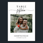 Elegance Script Photo Wedding Table No Fifteen Number<br><div class="desc">Modern and elegant design printed Elegance Script Modern Photo Wedding Table Number Fifteen Table Tent Card that can be customised with your text and add each table number card to your cart, one by one. Please click the "Customise it" button and use our design tool to modify this template. Check...</div>