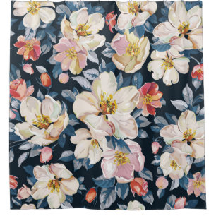 Elegance seamless pattern with blossoming apple tr shower curtain
