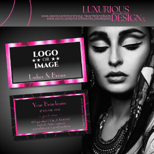 Elegance Shimmery Pink Black Gradient with Logo Business Card