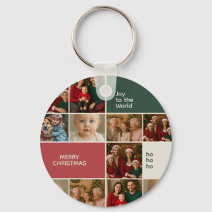 elegance simple cute photos collage Christmas Key Ring