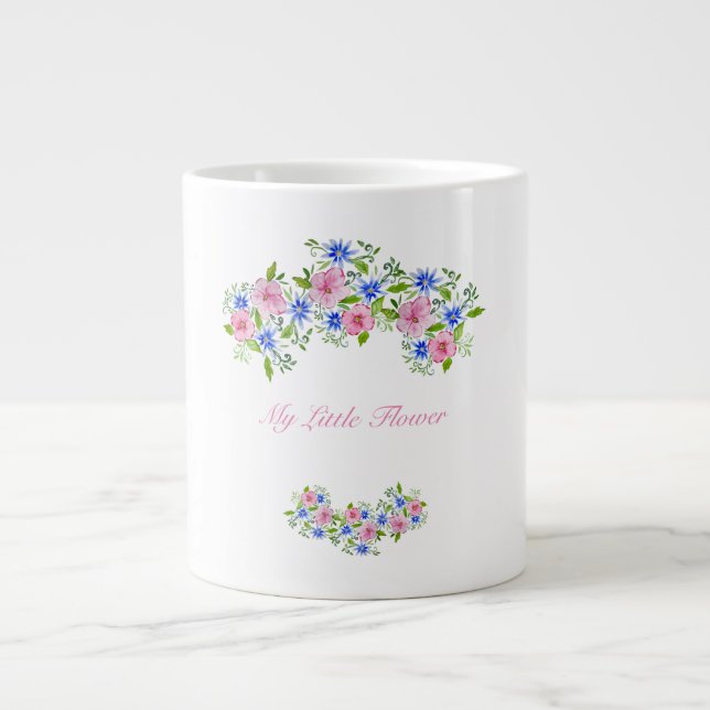 Elegance spring floral pattern large coffee mug (Front)