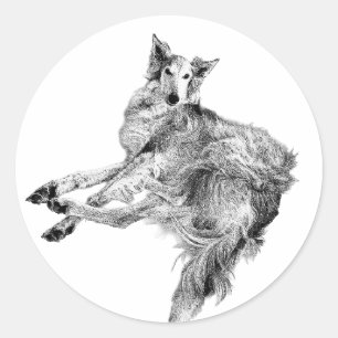 Elegance, Unbothered – Silken Windhound Classic Round Sticker