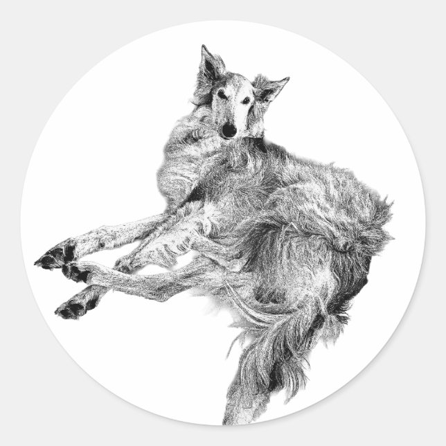 Elegance, Unbothered – Silken Windhound Classic Round Sticker (Front)