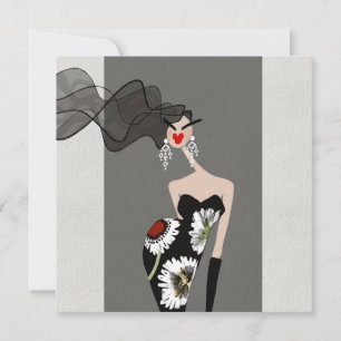 Elegance Unveiled Fashion Illustration Art Card