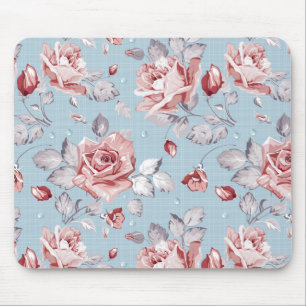 Elegance wallpaper pattern of pink roses 2 mouse pad