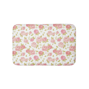 Elegance wallpaper pattern of pink roses 3 bath mat