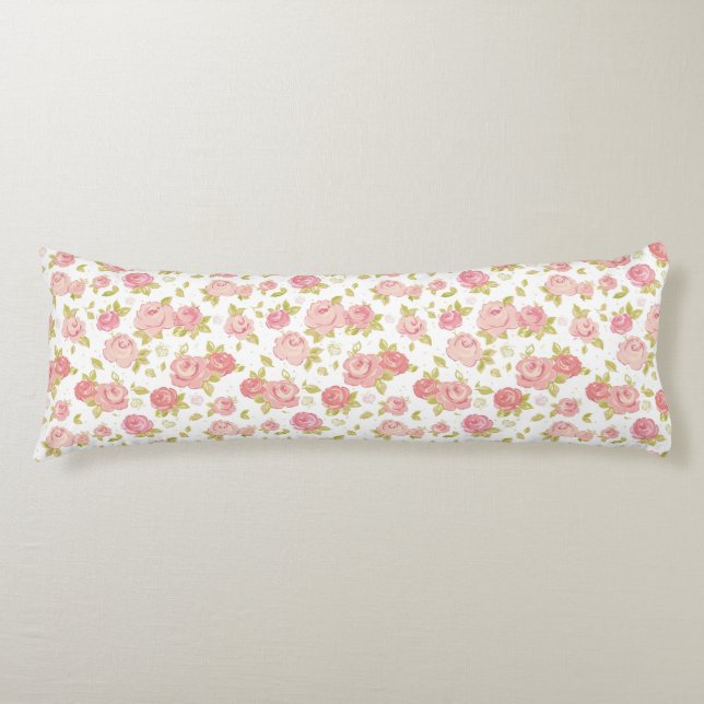 Elegance wallpaper pattern of pink roses 3 body cushion (Front)