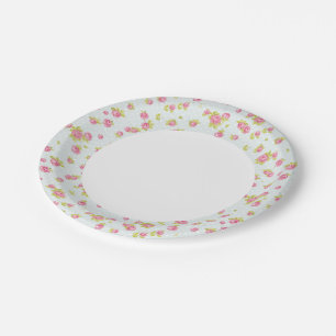 Elegance wallpaper pattern of pink roses 4 paper plate
