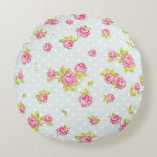 Elegance wallpaper pattern of pink roses 4 round cushion