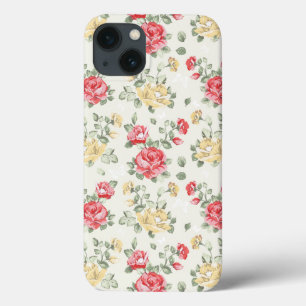 Elegance wallpaper pattern of pink roses iPhone 13 case