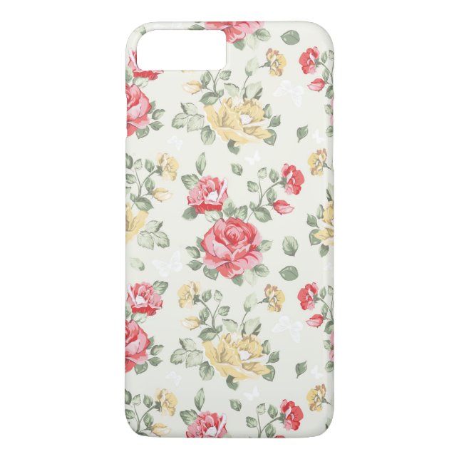 Elegance wallpaper pattern of pink roses Case-Mate iPhone case (Back)