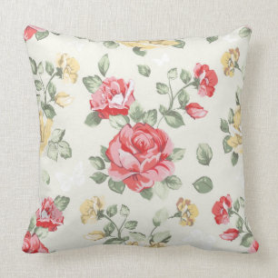 Elegance wallpaper pattern of pink roses cushion