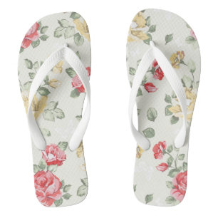 Elegance wallpaper pattern of pink roses jandals