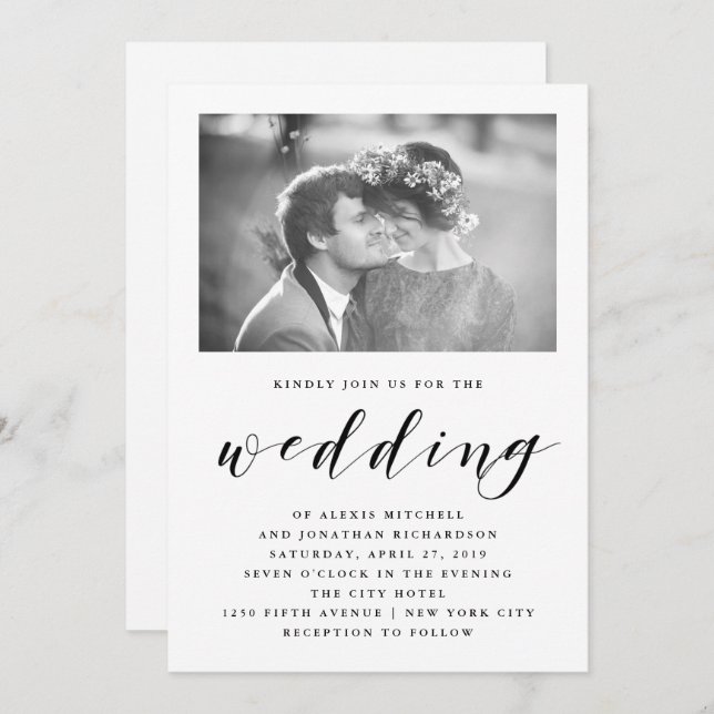Elegance | Wedding Invitation with Photo (Front/Back)