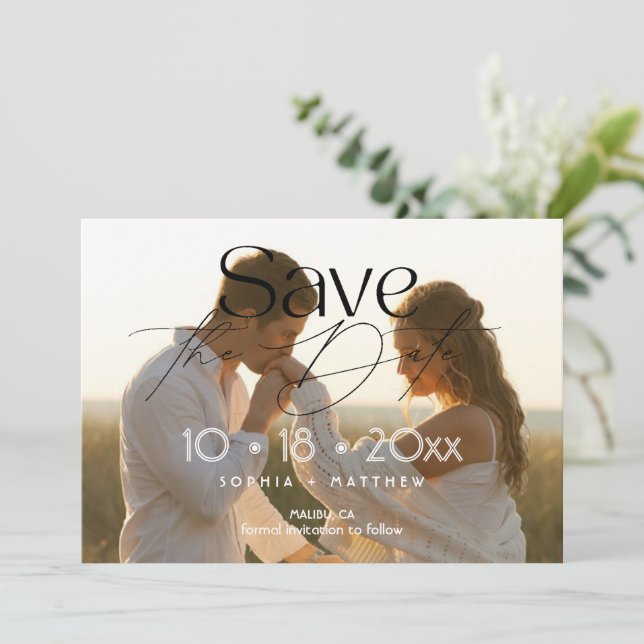 Elegance  Wedding Photo Save The Date  (Standing Front)
