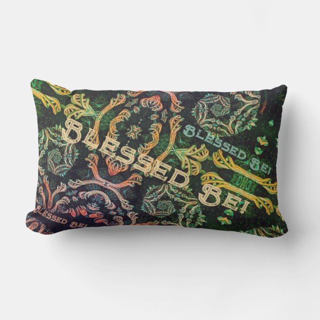 Elegancia fractal oscura lumbar cushion (Front)