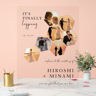 Elegand Calligraphy Custom Photo Wedding Acrylic Sign