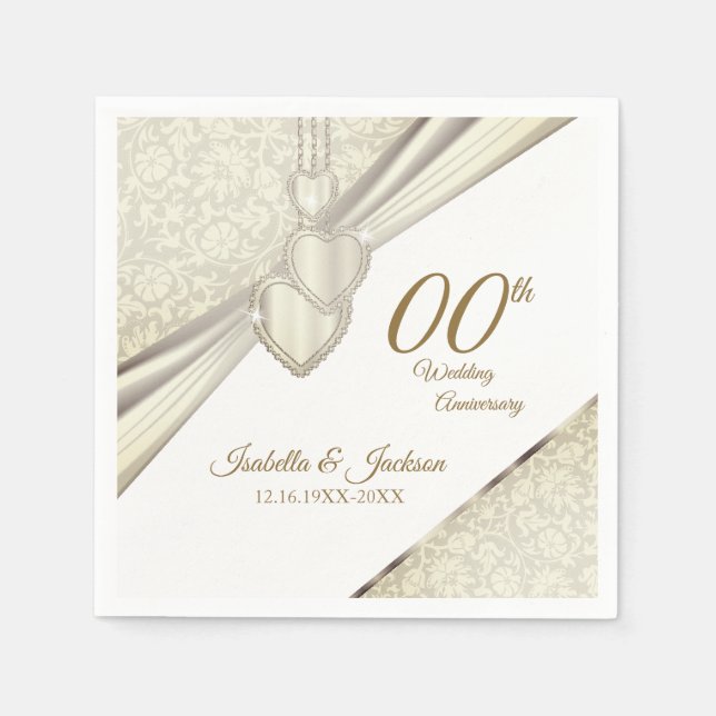 Elegant 00th Wedding Anniversary Design Napkin (Front)