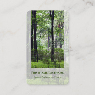 Elegant 100% natural organic green forest style business card