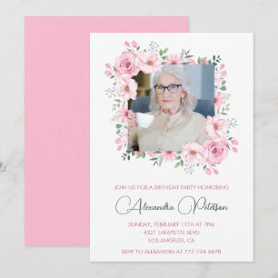 Elegant 100th birthday invitations Photo Boho 
