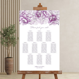 Elegant 10 Table Pink Floral Wedding Seating Chart
