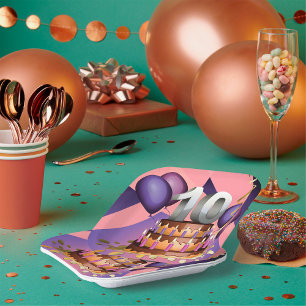 Elegant 10th Anniversary Celebration Cake Design Paper Plate