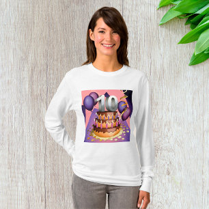 Elegant 10th Anniversary Celebration Cake Design T-Shirt