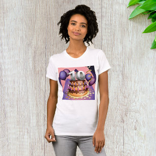 Elegant 10th Anniversary Celebration Cake Design T-Shirt