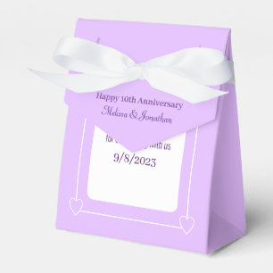 Elegant 10th Anniversary Romantic Hearts Purple Favour Box