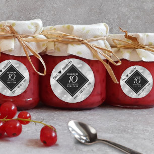 Elegant 10th Tin Wedding Anniversary Celebration Classic Round Sticker