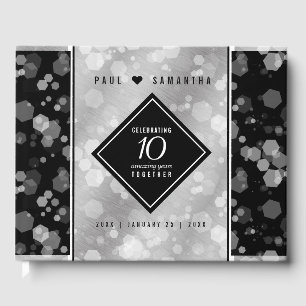 Elegant 10th Tin Wedding Anniversary Celebration Guest Book