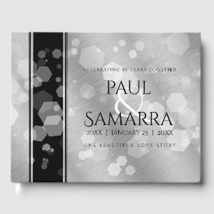 Elegant 10th Tin Wedding Anniversary Celebration Guest Book