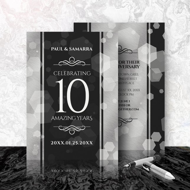 Elegant 10th Tin Wedding Anniversary Celebration Invitation (Creator Uploaded)