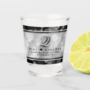 Elegant 10th Tin Wedding Anniversary Shot Glass