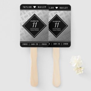 Elegant 11th Steel Wedding Anniversary Celebration Hand Fan