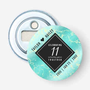Elegant 11th Turquoise Wedding Anniversary Bottle Opener