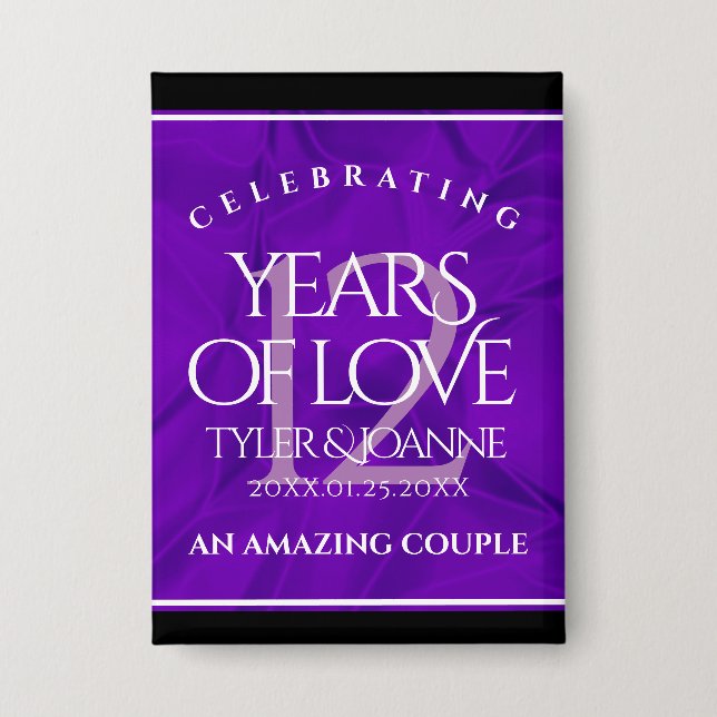 Elegant 12th Silk Wedding Anniversary Celebration (Front)