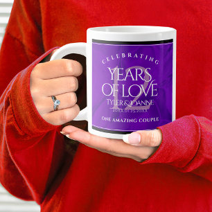 Elegant 12th Silk Wedding Anniversary Celebration Large Coffee Mug