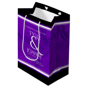 Elegant 12th Silk Wedding Anniversary Celebration Medium Gift Bag