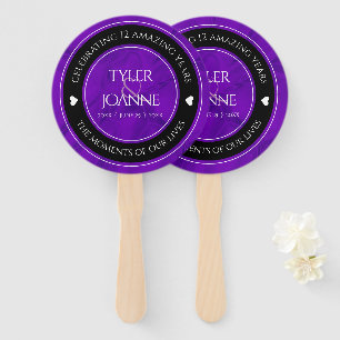 Elegant 12th Silk Wedding Anniversary Hand Fan