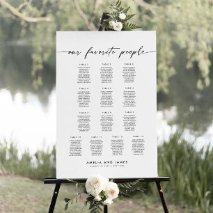 Elegant 13 Tables Favorite People Seating Chart