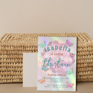 Elegant 13th Birthday Party Invitation Girl