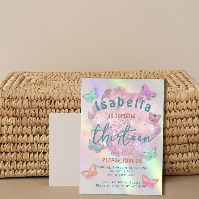 Elegant 13th Birthday Party Invitation Girl (Creator Uploaded)